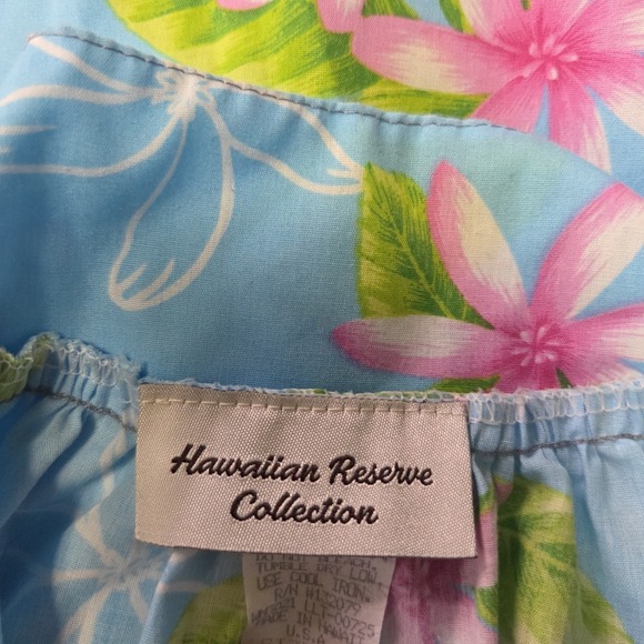 Hawaiian Reserve XL Vtg Plumeria Muumuu Comfort Beachy Tropical Relaxed Coastal - Picture 2 of 8